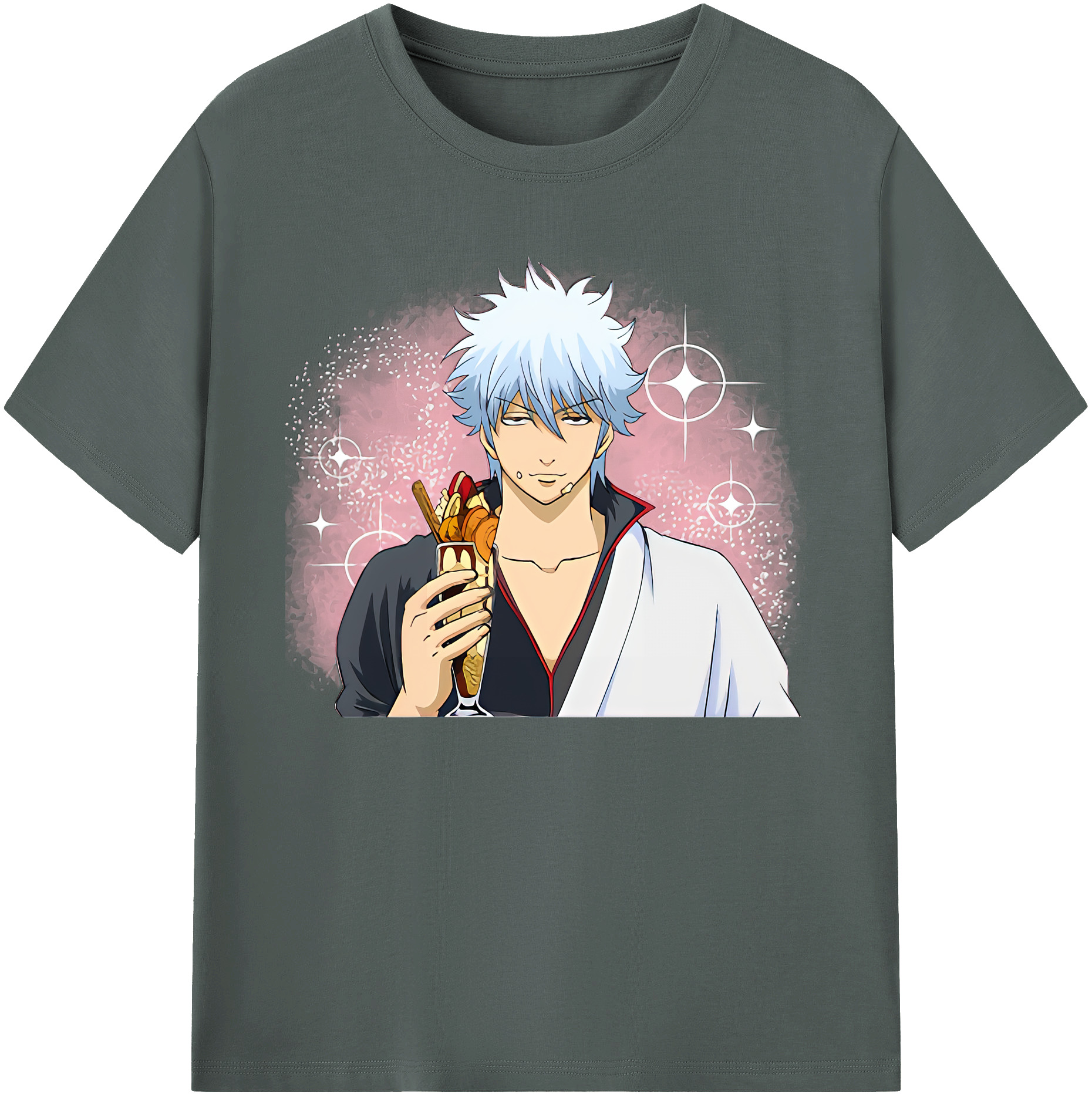 （画像用） ぎんたま 坂田銀時（さかたぎんとき） 神楽 志村新八（しむら しんぱち） GINTAMA Sakata Gintoki Kagura Shimura Shinpachi 綿100％ メンズ半袖Tシャツ｜肌触りやわらか＆通気性